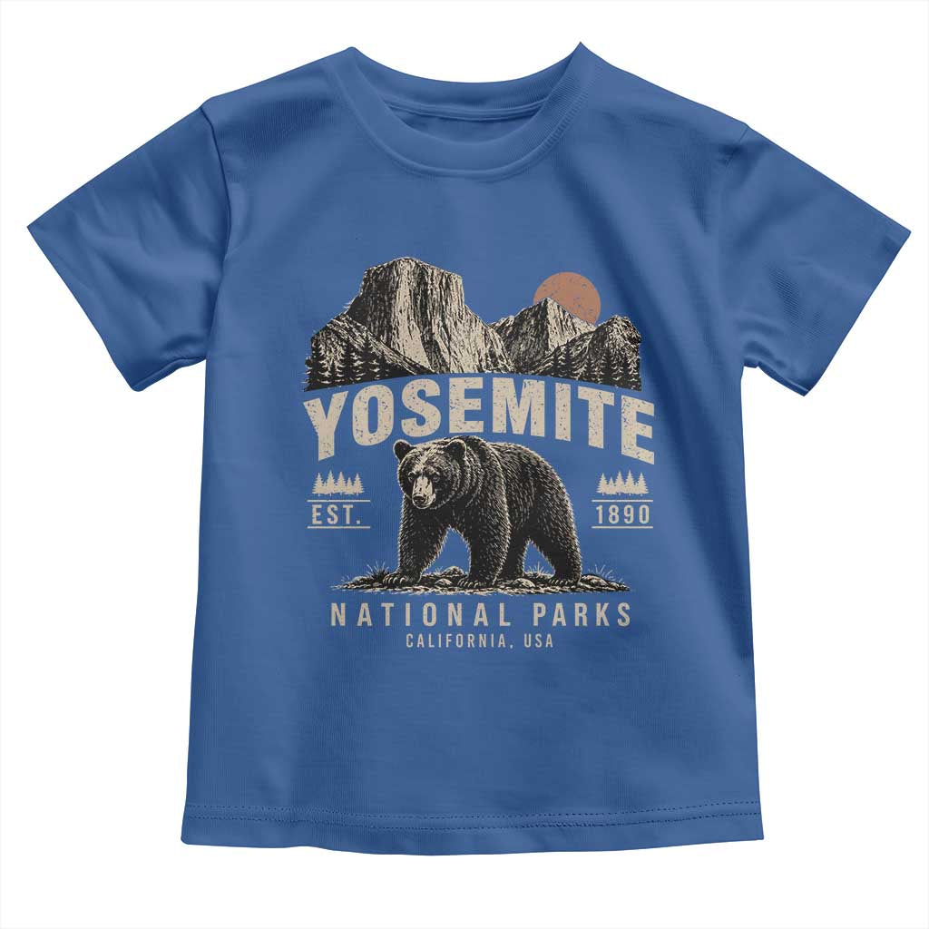 Vintage Yosemite National Park Toddler T Shirt Retro Bear Nature Wildlife Forest TS10 Royal Blue Print Your Wear