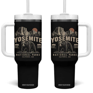 Vintage Yosemite National Park Tumbler With Handle Retro Bear Nature Wildlife Forest TS10 One Size: 40 oz Black Print Your Wear
