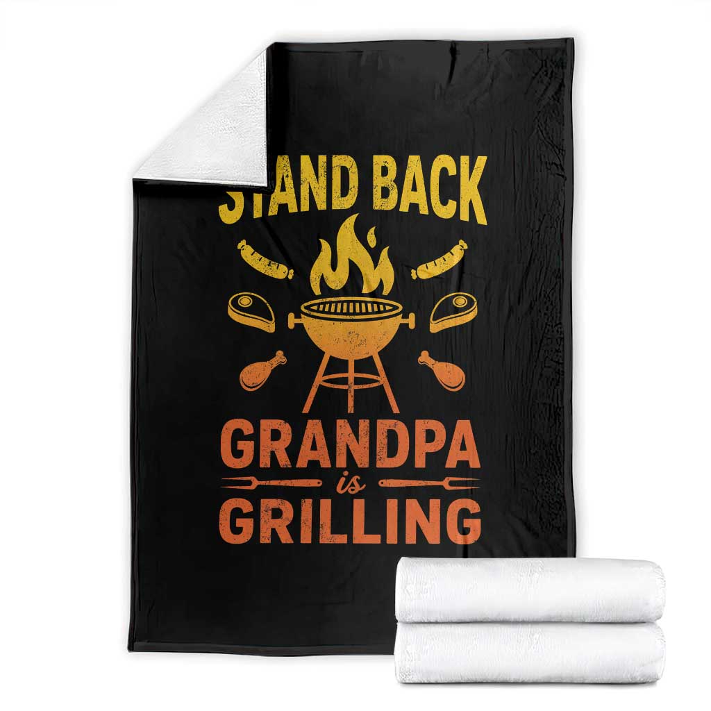 Grandpa Is Grilling Throw Blanket Funny Fathers Day BBQ