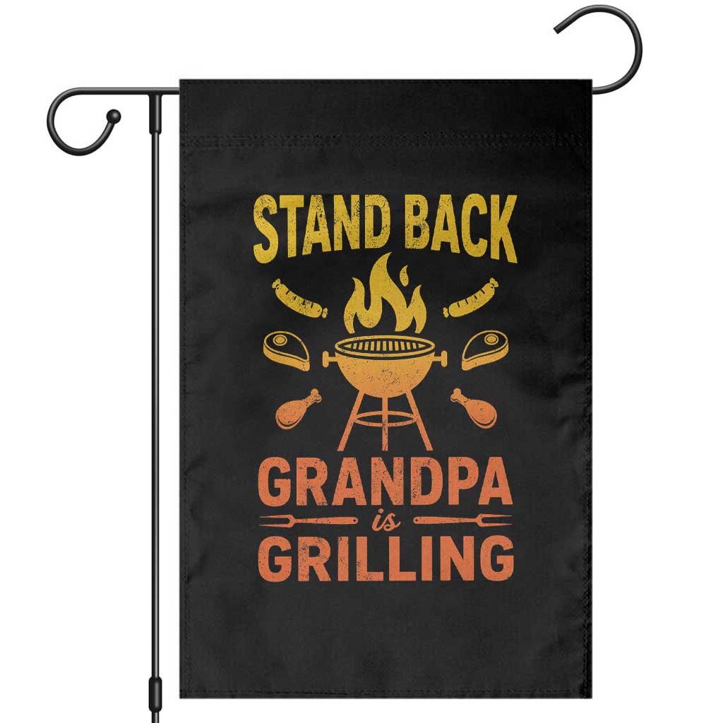 Grandpa Is Grilling Garden Flag Funny Fathers Day BBQ