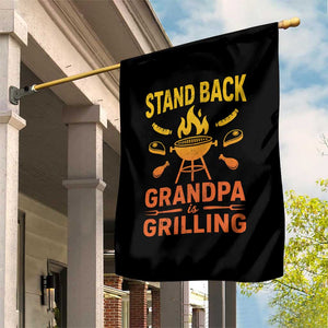 Grandpa Is Grilling Garden Flag Funny Fathers Day BBQ