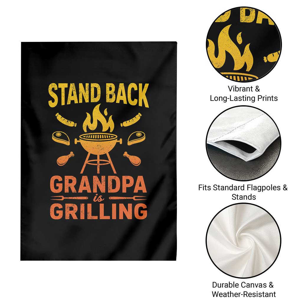 Grandpa Is Grilling Garden Flag Funny Fathers Day BBQ