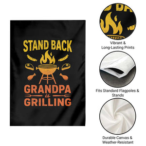 Grandpa Is Grilling Garden Flag Funny Fathers Day BBQ