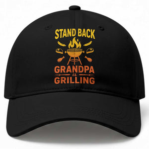 Grandpa Is Grilling Baseball Cap Funny Fathers Day BBQ
