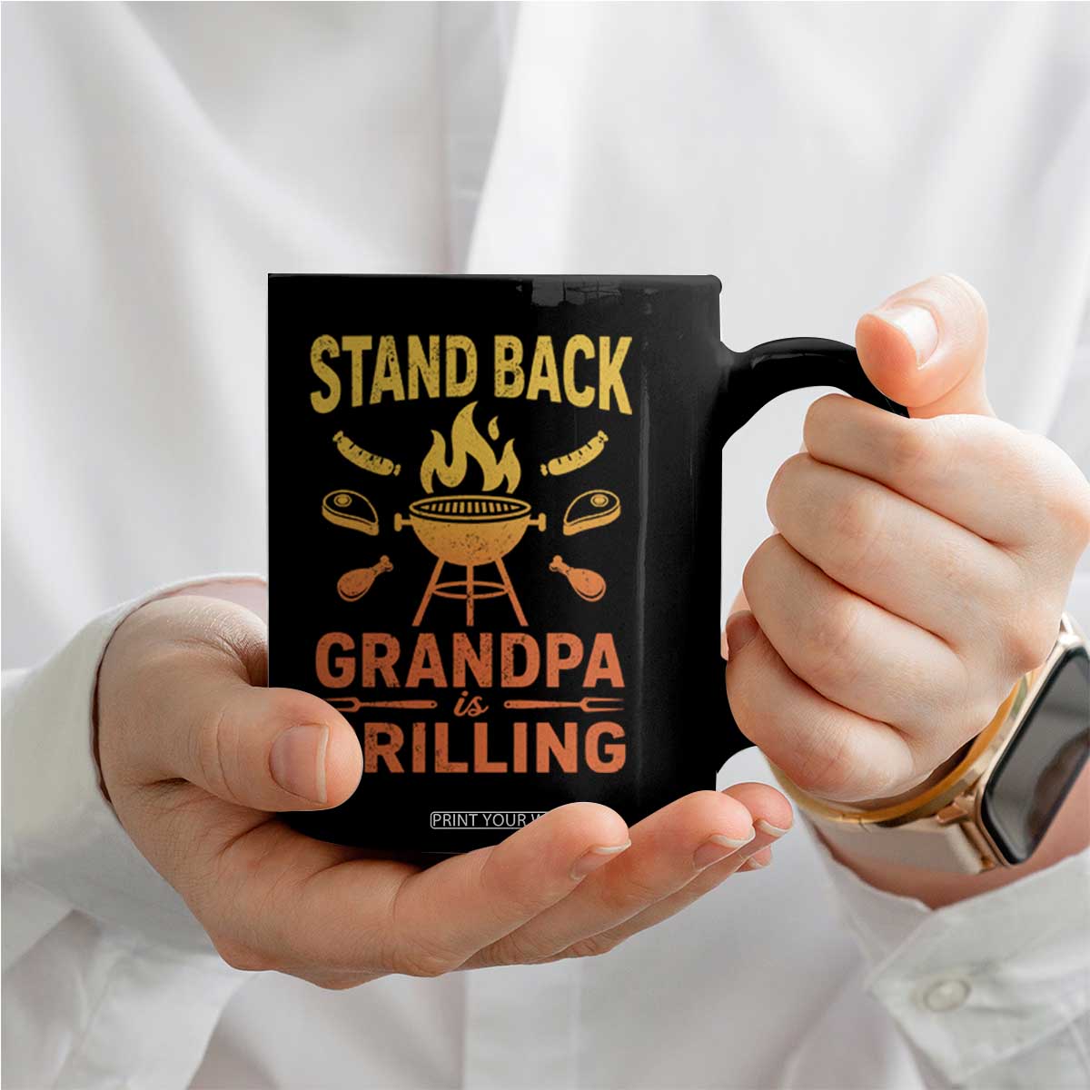 Grandpa Is Grilling Coffee Mug Funny Fathers Day BBQ
