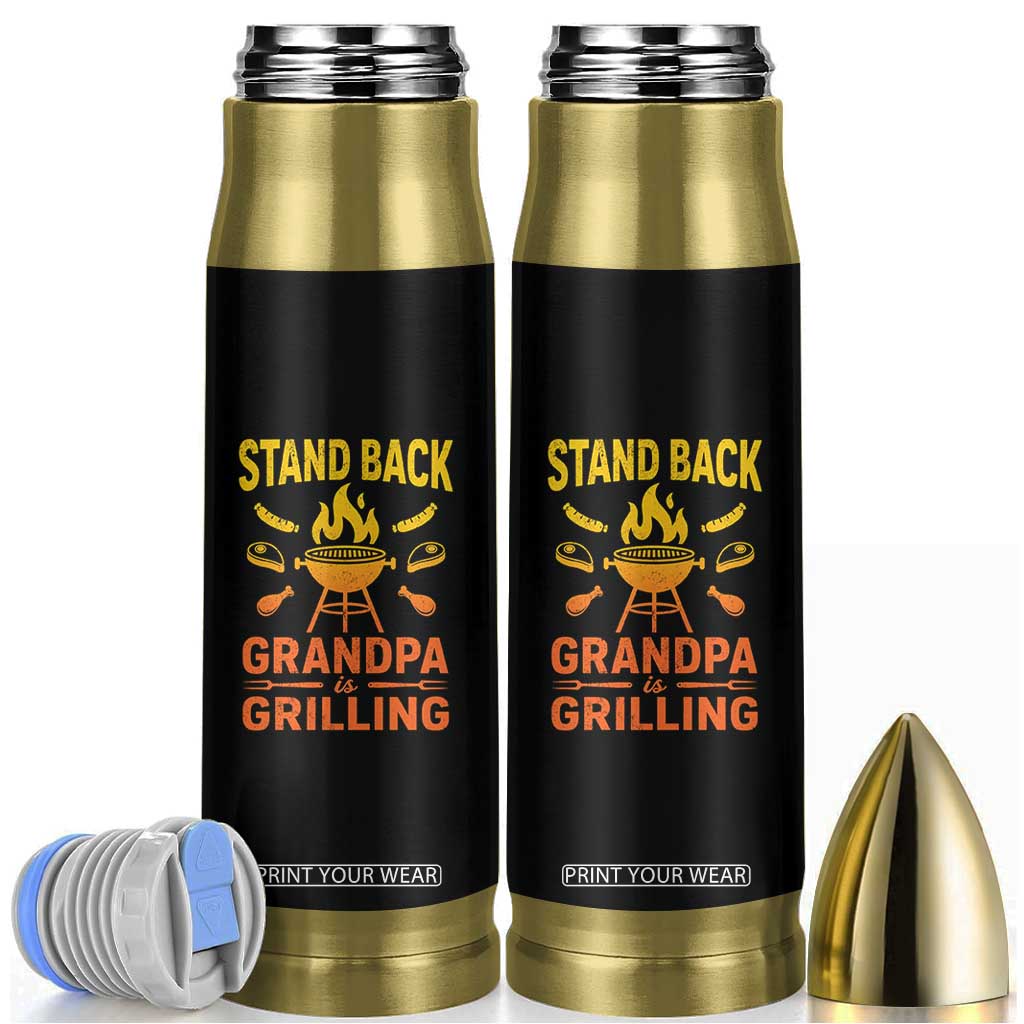Grandpa Is Grilling Bullet Tumbler Funny Fathers Day BBQ TS10 Black Print Your Wear