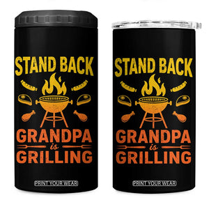 Grandpa Is Grilling 4 in 1 Can Cooler Tumbler Funny Fathers Day BBQ