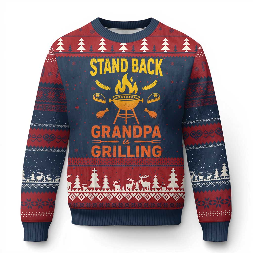 Grandpa Is Grilling Ugly Christmas Sweater Funny Fathers Day BBQ
