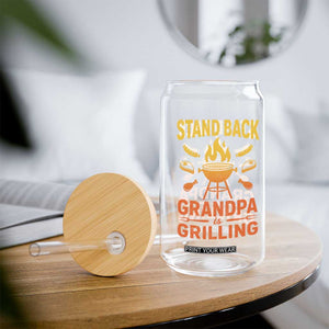 Grandpa Is Grilling Glass Can Funny Fathers Day BBQ