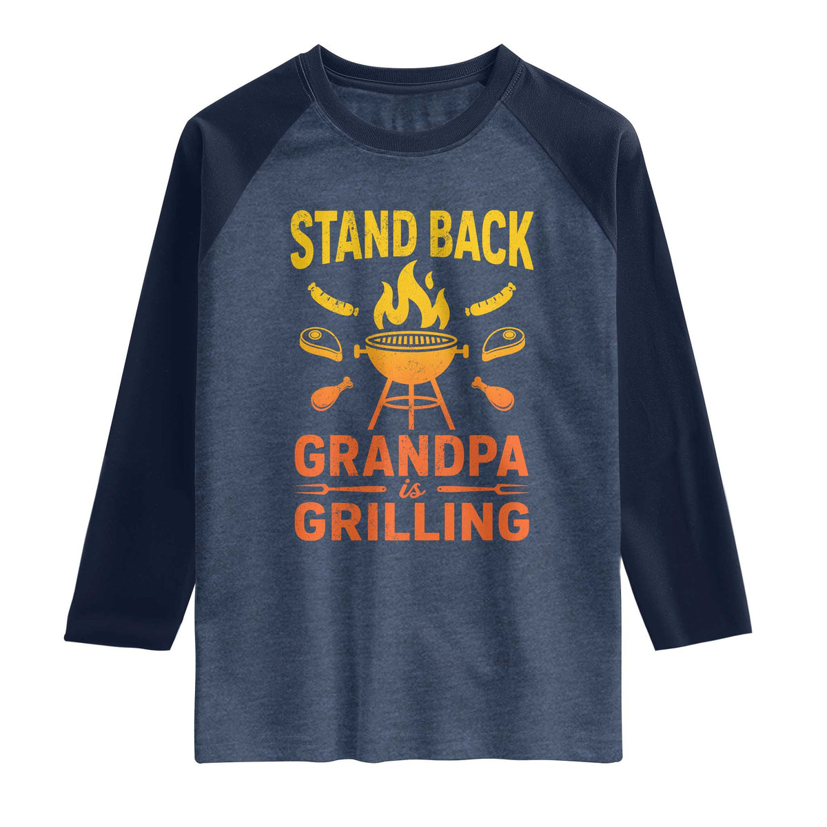 Grandpa Is Grilling Raglan Shirt Funny Fathers Day BBQ