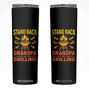 Grandpa Is Grilling Skinny Tumbler Funny Fathers Day BBQ