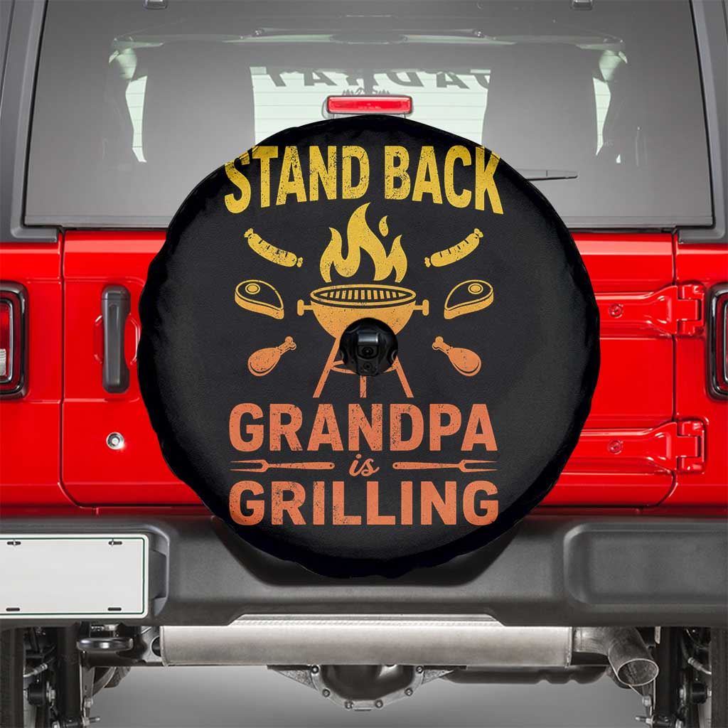 Grandpa Is Grilling Spare Tire Cover Funny Fathers Day BBQ