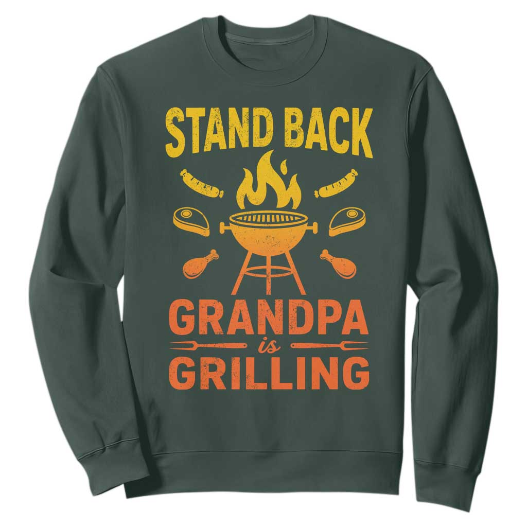 Grandpa Is Grilling Sweatshirt Funny Fathers Day BBQ