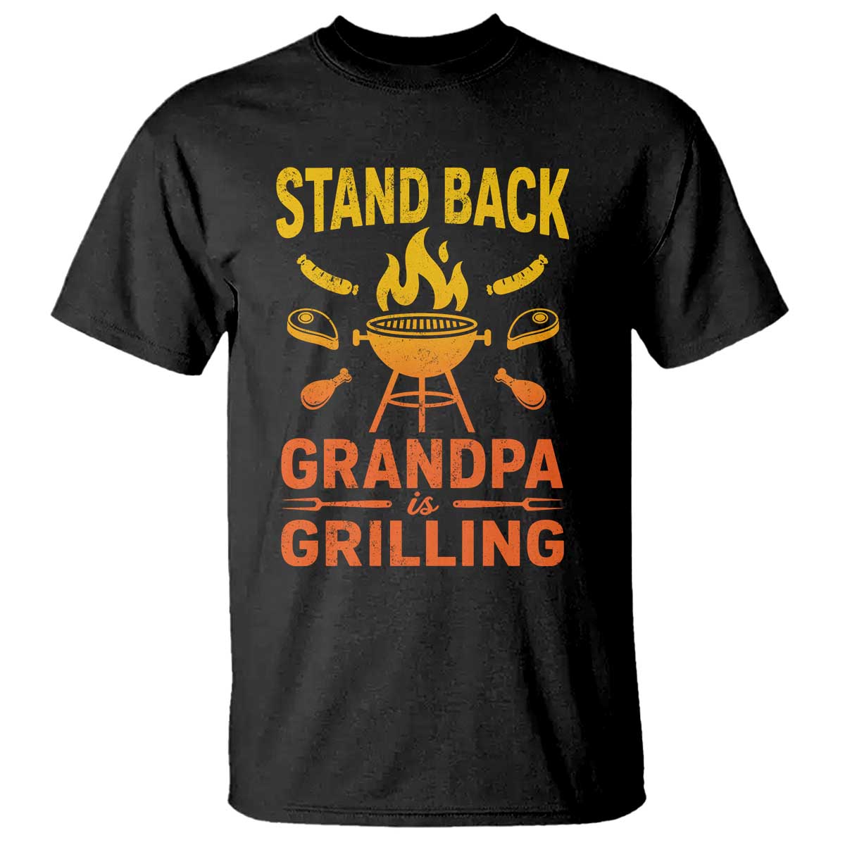 Grandpa Is Grilling T Shirt Funny Fathers Day BBQ