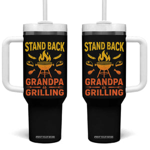 Grandpa Is Grilling Tumbler With Handle Funny Fathers Day BBQ