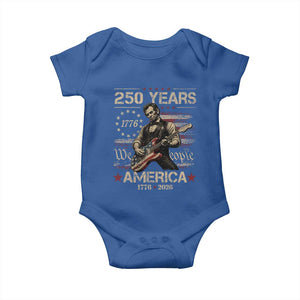 Abraham Lincoln Playing Guitar 250th Anniversary Baby Onesie 250 Years 1776 2026 4th July USA Flag We The People