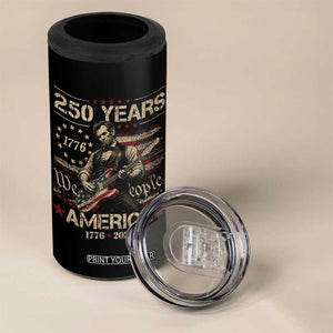Abraham Lincoln Playing Guitar 250th Anniversary 4 in 1 Can Cooler Tumbler 250 Years 1776 2026 4th July USA Flag We The People