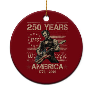 Abraham Lincoln Playing Guitar 250th Anniversary Ceramic Ornament 250 Years 1776 2026 4th July USA Flag We The People TS10 1pc Red Print Your Wear