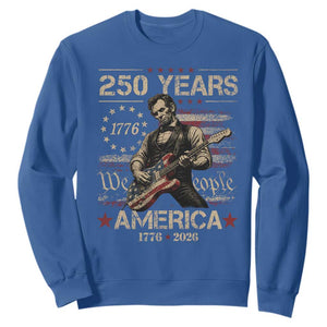 Abraham Lincoln Playing Guitar 250th Anniversary Sweatshirt 250 Years 1776 2026 4th July USA Flag We The People