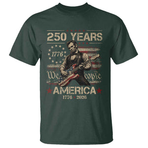 Abraham Lincoln Playing Guitar 250th Anniversary T Shirt 250 Years 1776 2026 4th July USA Flag We The People