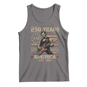 Abraham Lincoln Playing Guitar 250th Anniversary Tank Top 250 Years 1776 2026 4th July USA Flag We The People