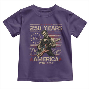 Abraham Lincoln Playing Guitar 250th Anniversary Toddler T Shirt 250 Years 1776 2026 4th July USA Flag We The People