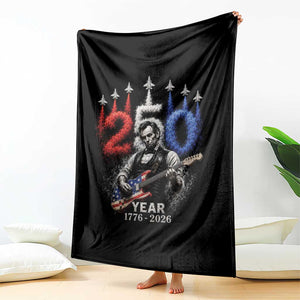 Vintage Abraham Lincoln Abe Lincoln Playing Guitar 250 Years Throw Blanket 1776 2026 Humor Patriotic TS10 Print Your Wear