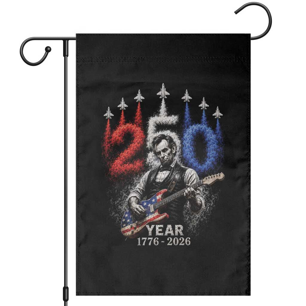 Vintage Abraham Lincoln Abe Lincoln Playing Guitar 250 Years Garden Flag 1776 2026 Humor Patriotic TS10 Black Print Your Wear