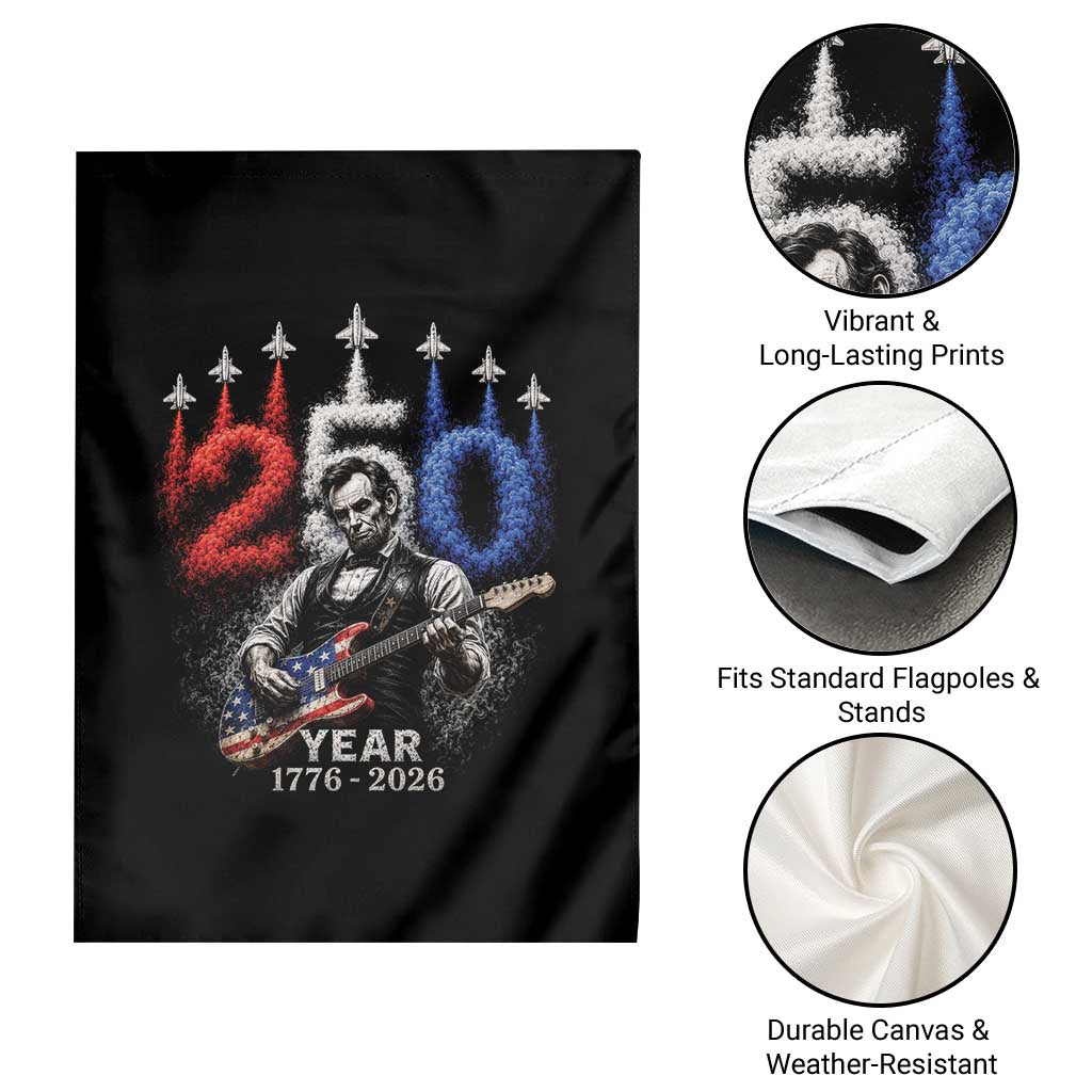 Vintage Abraham Lincoln Abe Lincoln Playing Guitar 250 Years Garden Flag 1776 2026 Humor Patriotic TS10 Print Your Wear