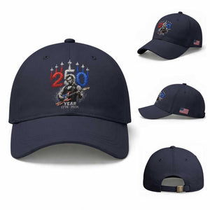 Vintage Abraham Lincoln Abe Lincoln Playing Guitar 250 Years Baseball Cap 1776 2026 Humor Patriotic TS10 Baseball Cap Universal Fit Navy Print Your Wear