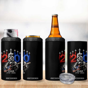 Vintage Abraham Lincoln Abe Lincoln Playing Guitar 250 Years 4 in 1 Can Cooler Tumbler 1776 2026 Humor Patriotic TS10 Print Your Wear