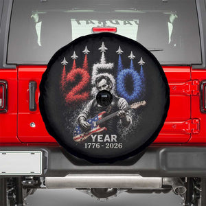 Vintage Abraham Lincoln Abe Lincoln Playing Guitar 250 Years Spare Tire Cover 1776 2026 Humor Patriotic TS10 Black Print Your Wear
