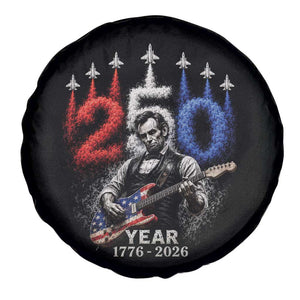 Vintage Abraham Lincoln Abe Lincoln Playing Guitar 250 Years Spare Tire Cover 1776 2026 Humor Patriotic TS10 Print Your Wear
