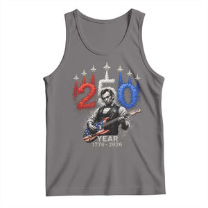 Vintage Abraham Lincoln Abe Lincoln Playing Guitar 250 Years Tank Top 1776 2026 Humor Patriotic TS10 Deep Heather Print Your Wear