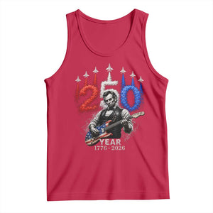 Vintage Abraham Lincoln Abe Lincoln Playing Guitar 250 Years Tank Top 1776 2026 Humor Patriotic TS10 Red Print Your Wear