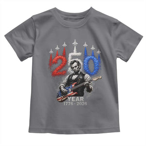 Vintage Abraham Lincoln Abe Lincoln Playing Guitar 250 Years Toddler T Shirt 1776 2026 Humor Patriotic TS10 Charcoal Print Your Wear