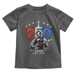 Vintage Abraham Lincoln Abe Lincoln Playing Guitar 250 Years Toddler T Shirt 1776 2026 Humor Patriotic TS10 Dark Heather Print Your Wear