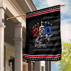 Vintage Abraham Lincoln Abe Lincoln Playing Guitar 250 Years Patriotic Garden Flag 1776 2026 Humor Patriotic TS10 Distressed Black Red Print Your Wear
