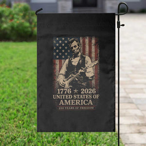 Vintage Abraham Lincoln Abe Lincoln Playing Guitar 250 Years Garden Flag 1776 2026 Humor Patriotic USA Flag TS10 Print Your Wear