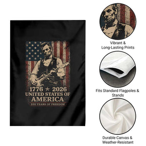 Vintage Abraham Lincoln Abe Lincoln Playing Guitar 250 Years Garden Flag 1776 2026 Humor Patriotic USA Flag TS10 Print Your Wear