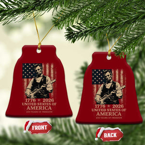 Vintage Abraham Lincoln Abe Lincoln Playing Guitar 250 Years Ceramic Ornament 1776 2026 Humor Patriotic USA Flag TS10 Print Your Wear