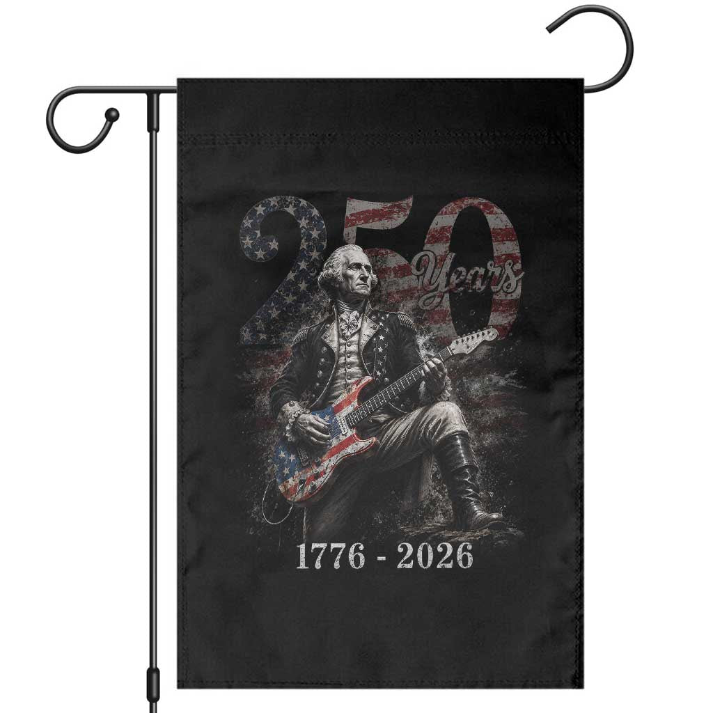 Vintage George Washington Playing Guitar 250 Years Garden Flag 1776 2026 Humor Patriotic USA Flag TS10 Black Print Your Wear