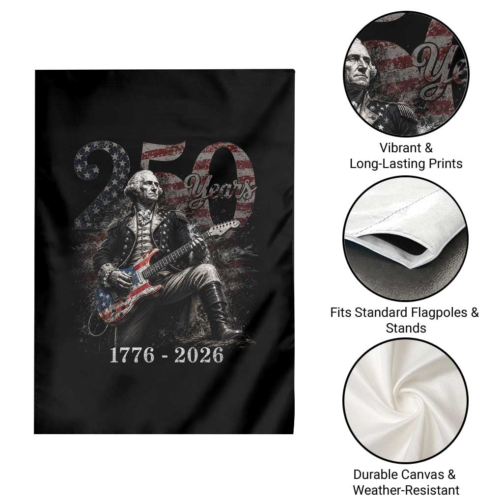 Vintage George Washington Playing Guitar 250 Years Garden Flag 1776 2026 Humor Patriotic USA Flag TS10 Print Your Wear