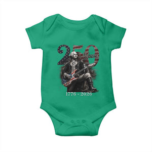 Vintage George Washington Playing Guitar 250 Years Baby Onesie 1776 2026 Humor Patriotic USA Flag TS10 Irish Green Print Your Wear