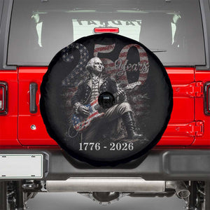 Vintage George Washington Playing Guitar 250 Years Spare Tire Cover 1776 2026 Humor Patriotic USA Flag TS10 Black Print Your Wear