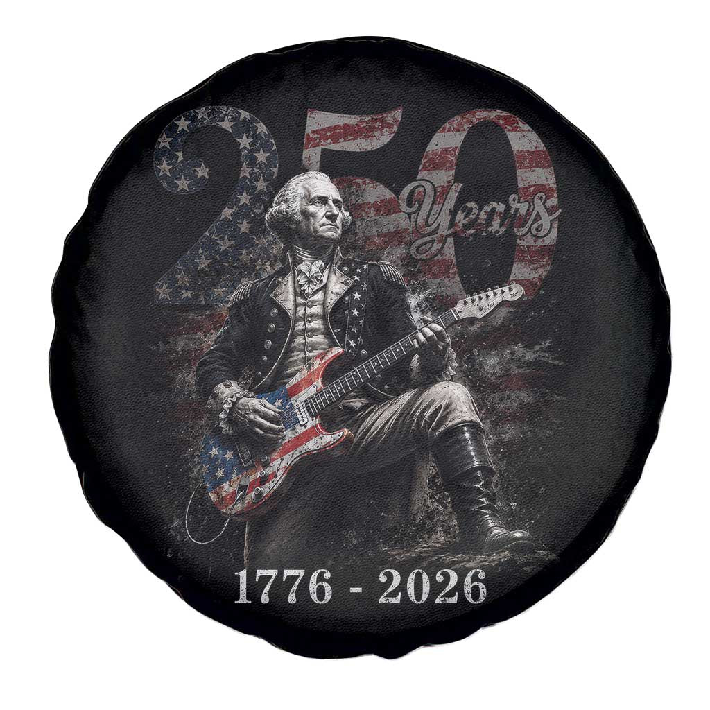 Vintage George Washington Playing Guitar 250 Years Spare Tire Cover 1776 2026 Humor Patriotic USA Flag TS10 Print Your Wear