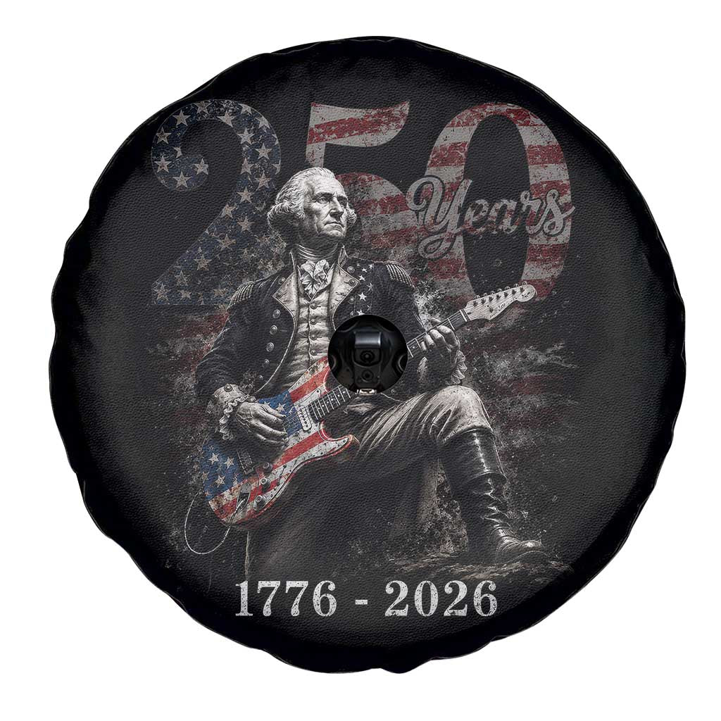Vintage George Washington Playing Guitar 250 Years Spare Tire Cover 1776 2026 Humor Patriotic USA Flag TS10 Print Your Wear