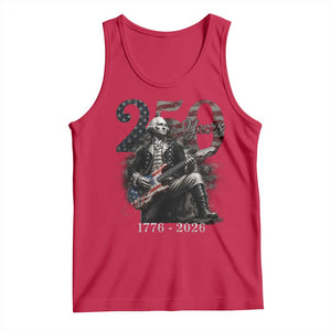 Vintage George Washington Playing Guitar 250 Years Tank Top 1776 2026 Humor Patriotic USA Flag TS10 Red Print Your Wear