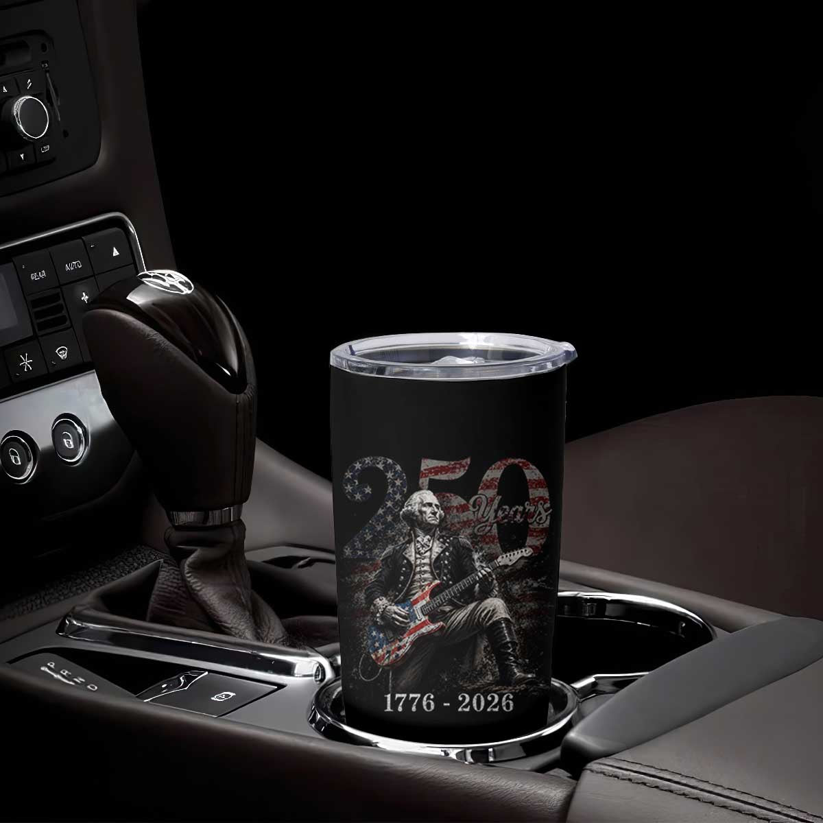 Vintage George Washington Playing Guitar 250 Years Tumbler Cup 1776 2026 Humor Patriotic USA Flag TS10 Print Your Wear
