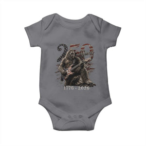 Vintage Bigfoot Playing Guitar 250 Years Baby Onesie 1776 2026 Bigfoot Patriotic USA Flag Sasquatch TS10 Charcoal Print Your Wear
